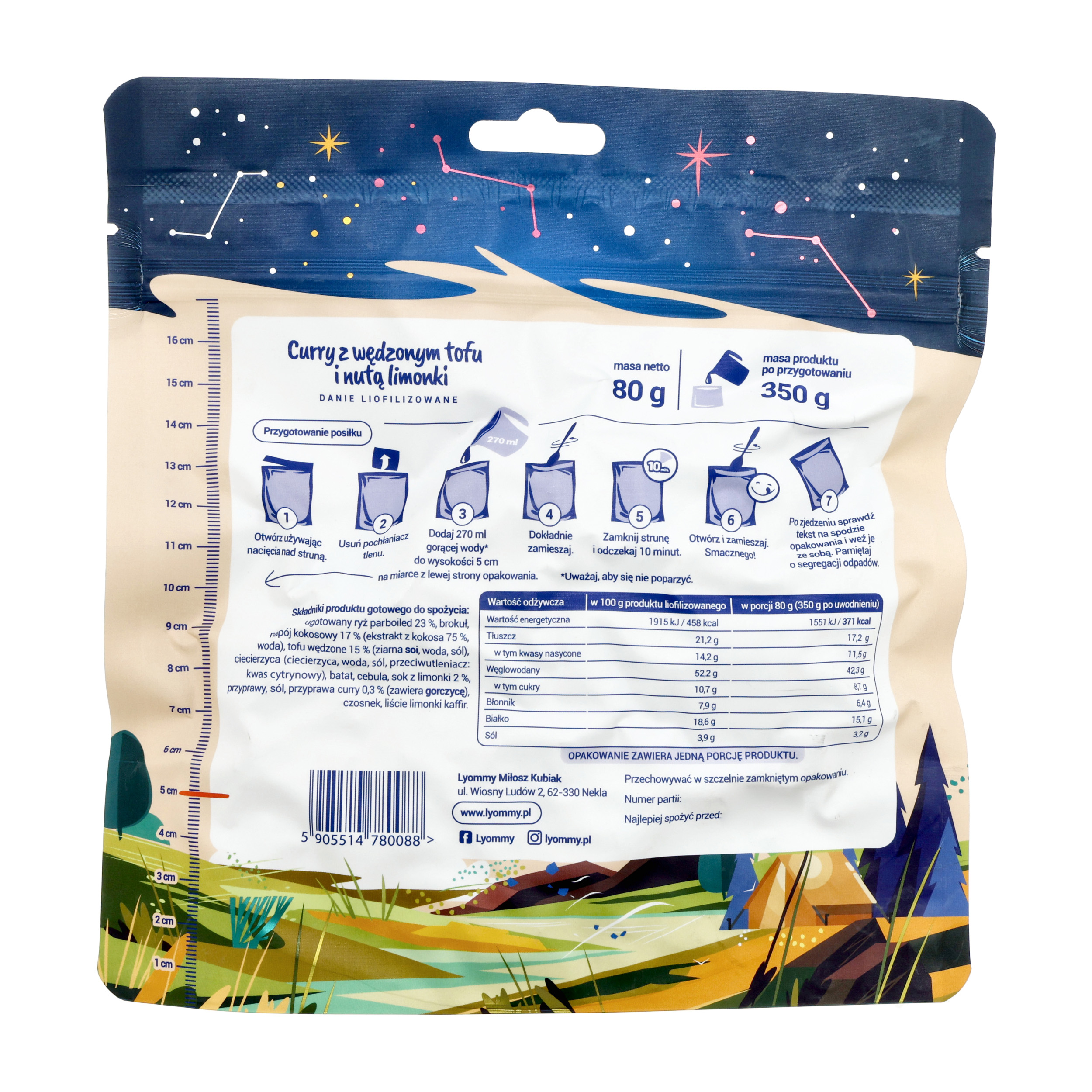 Żywność liofilizowana Lyommy Curry z wędzonym tofu i nutą limonki 350 g - obrazek 2