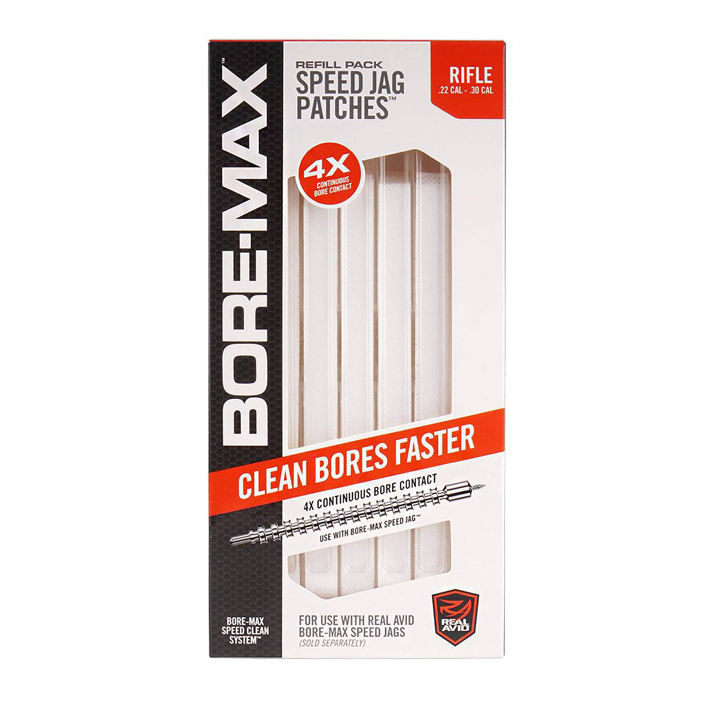 Zestaw przecieraków do broni Real Avid Bore-Max Speed Jag Patches .22 .30 250 szt. AVBMPATCH8 - obrazek 5
