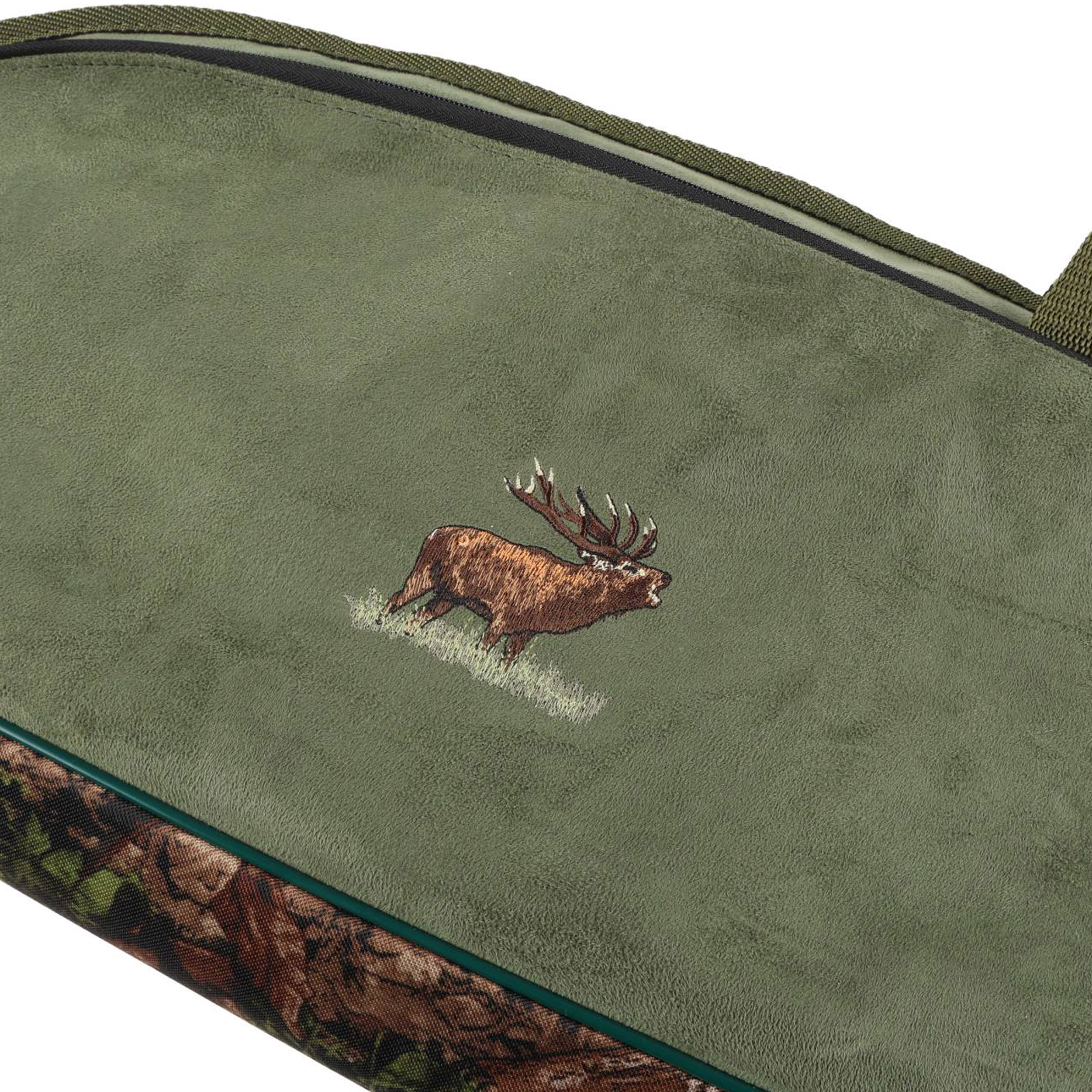 Pokrowiec Forsport na broń LPZKAM 07 1,25m, kam leśny/zamsz oliwkowy, haft jeleń ryczy w trawie - obrazek 5