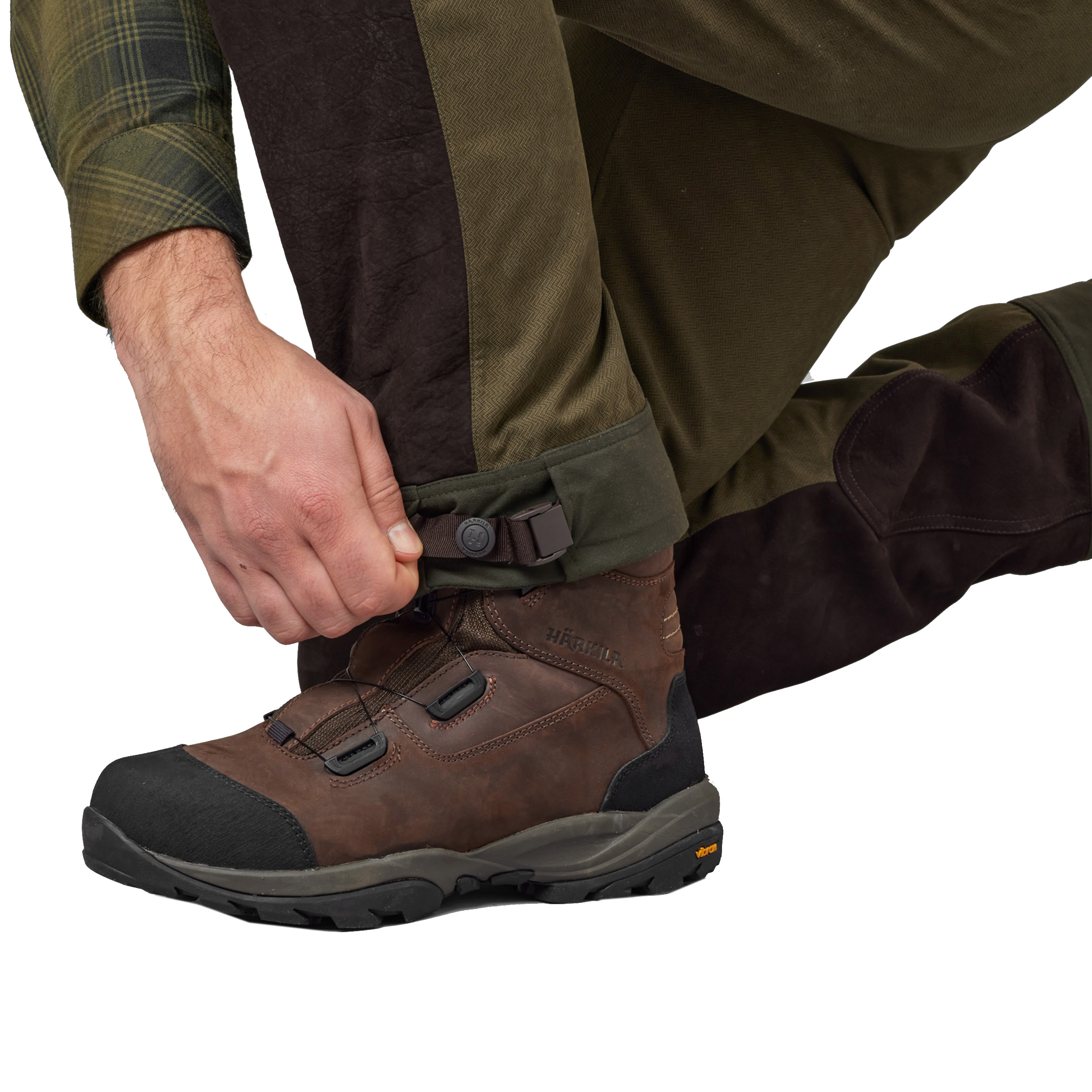 Spodnie męskie Härkila Driven Hunt HWS leather Willow green, shadow brown 50 - obrazek 4