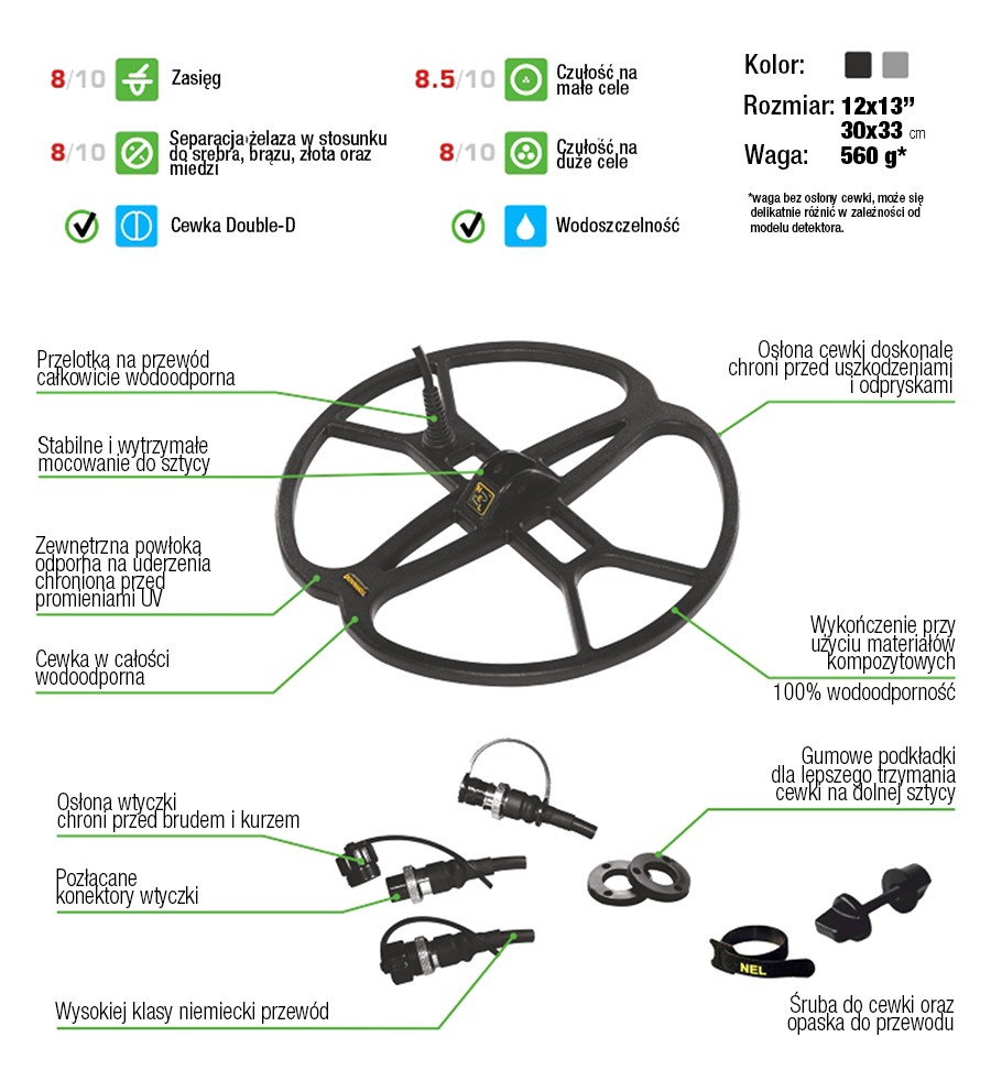 Sonda Cewka Nel Tornado 12x13" Garrett ACE - obrazek 2