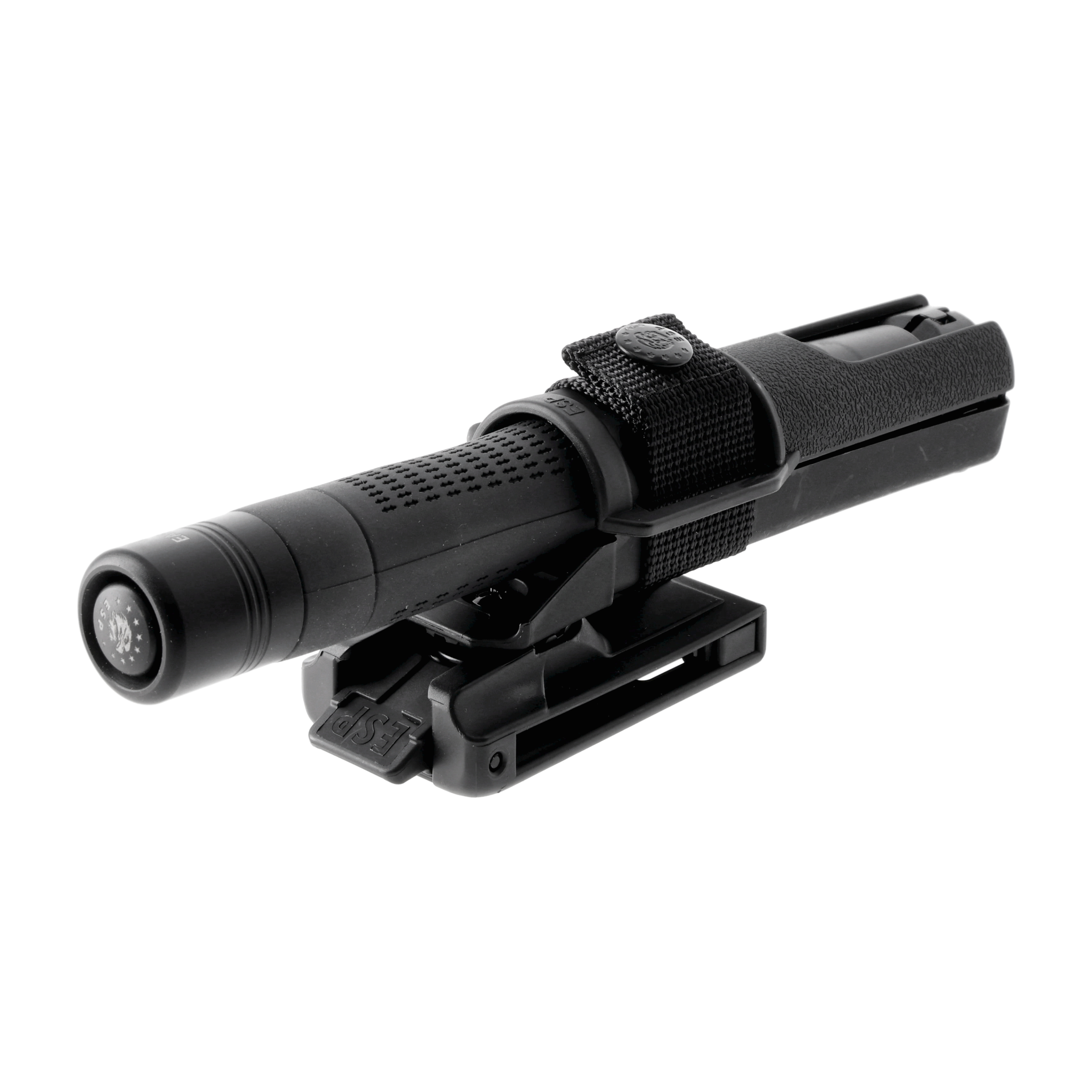 Pałka teleskopowa ESP Ergonomic Easy Lock 20" czarna hartowana, rękojeść czarna z uchwytem BHT-55, okrągłe zakończenie rękojeści - obrazek 3