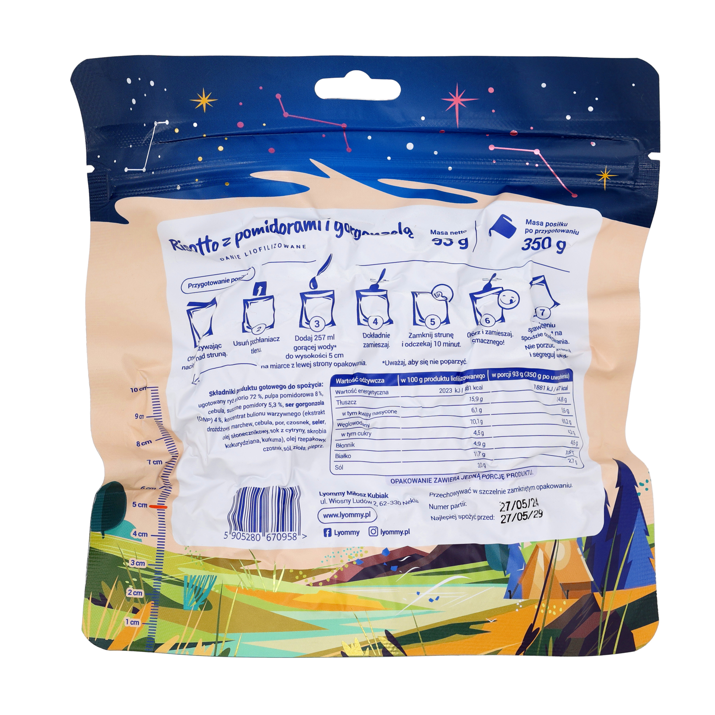 Żywność liofilizowana Lyommy Risotto z pomidorami i gorgonzolą 350 g - obrazek 2