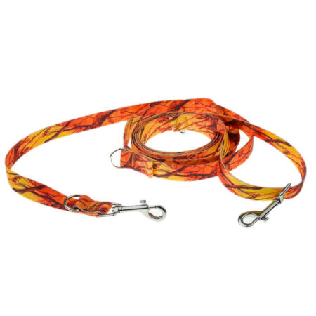 Smycz przepinana regulowana dla psa 4wild pomarańczowy kamuflaż