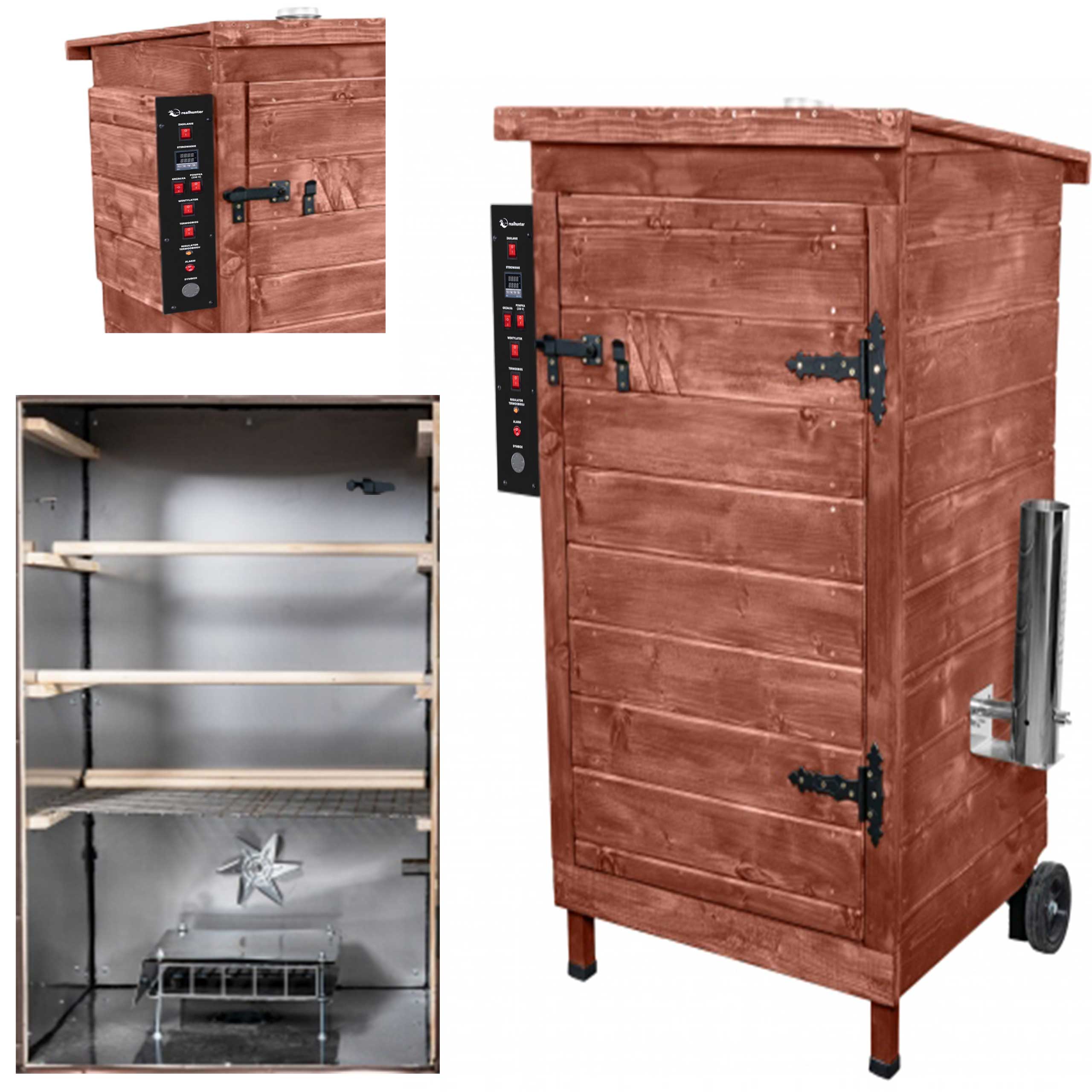 Wędzarnia smoker RealHunter Premium 200 l 2000W orzech - obrazek 8