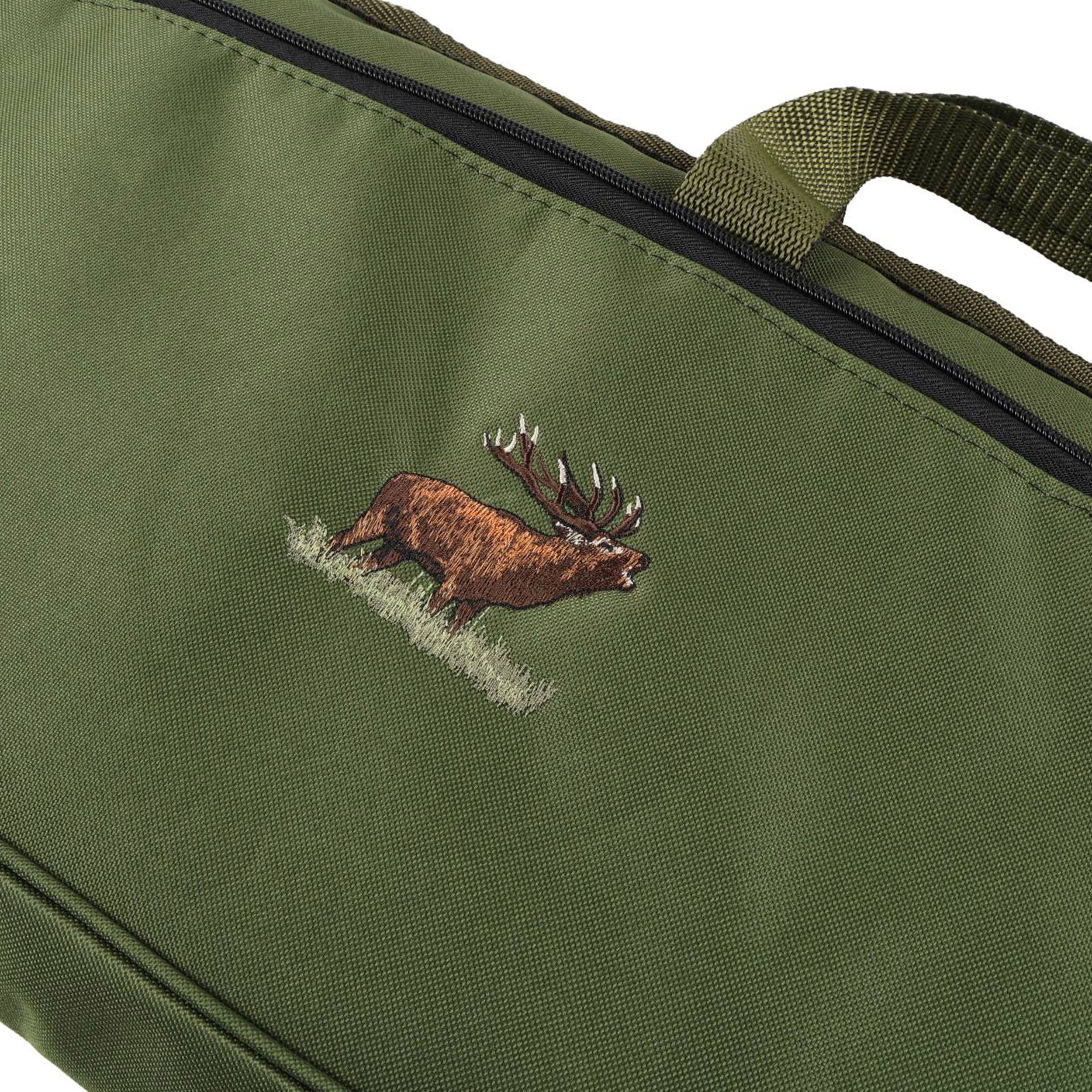 Pokrowiec na broń LPDK2 01 1,25m długa kieszeń, kolor oliwkowy haft jeleń ryczy w trawie - obrazek 5