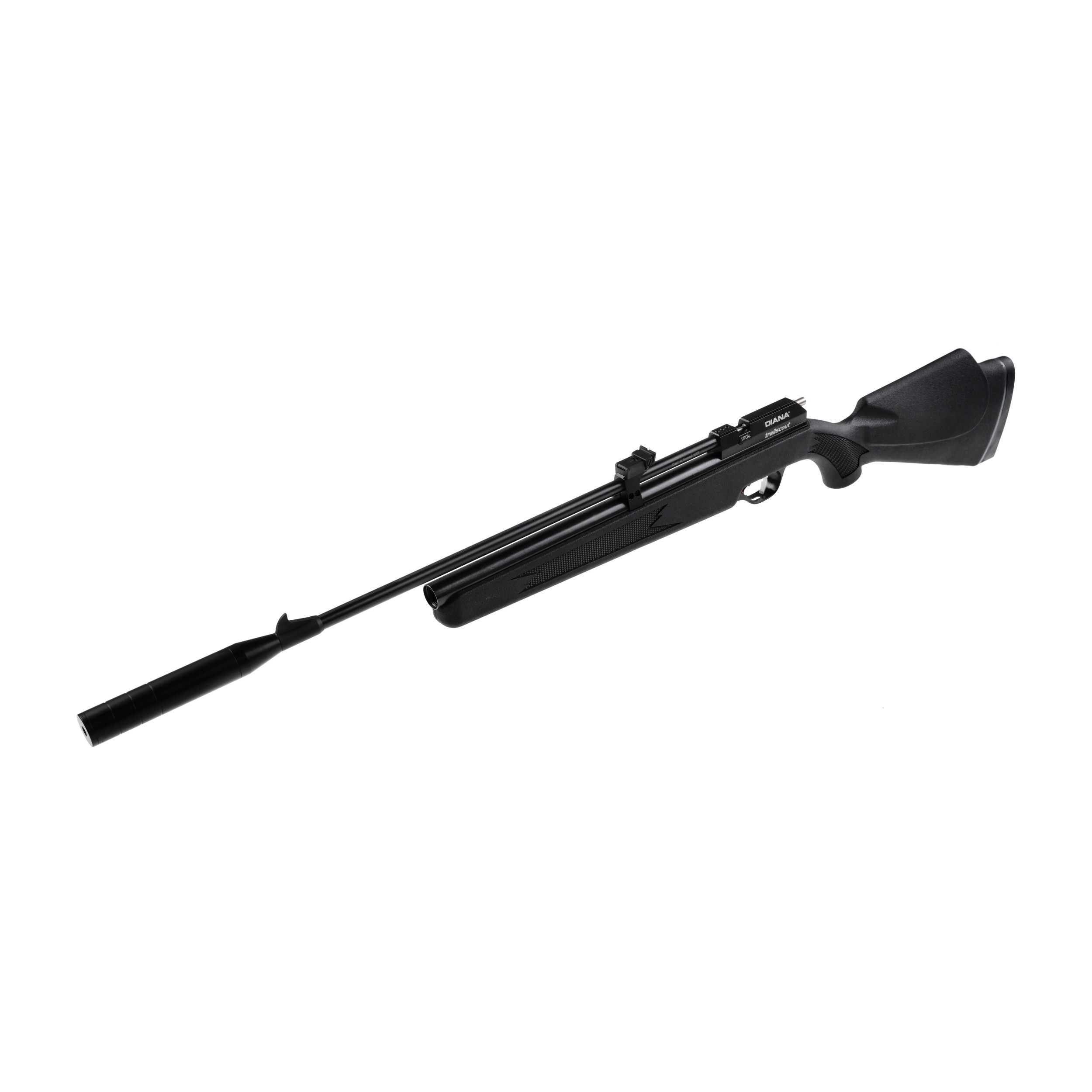 Zestaw wiatrówka Diana Trailscout CO2 syntetyk czarna 4,5 mm + śrut Diana Point 4, 5 mm 500 szt. + pokrowiec na broń Diana czarny 130 cm + kulochwyt wiatrówkowy płaski Diana - obrazek 8