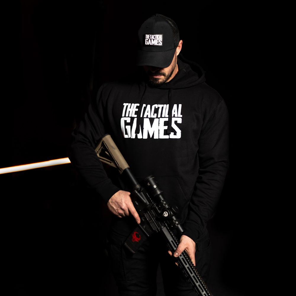 The Tactical Games Logo - TTG Skull on the back Hoodie - Black
